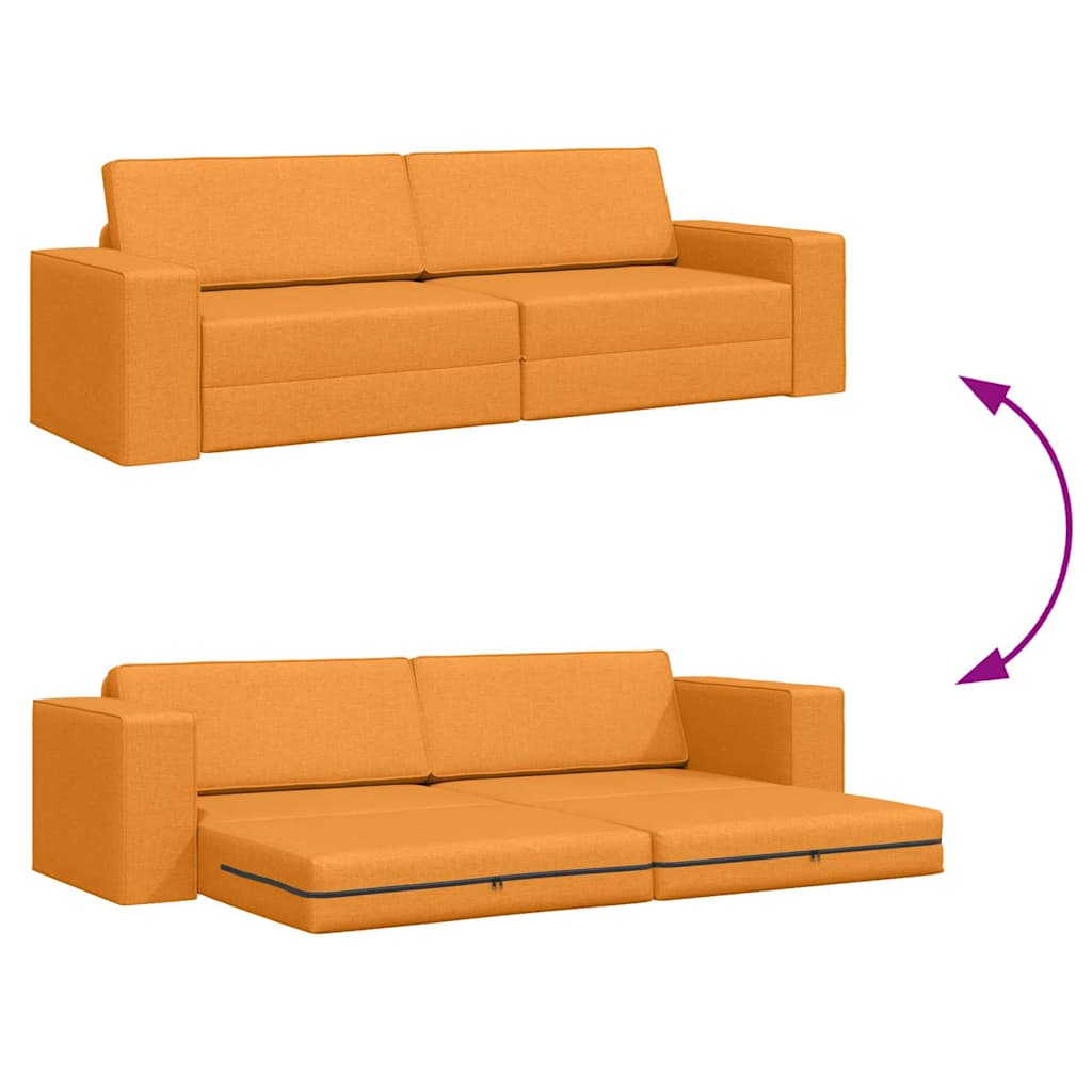 Boden-Sofa-Bett Dunkelgelb 245 x 78 x 77 cm Stoff