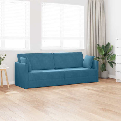 Boden-Sofa-Bett Blau 213 x 76 x 77 cm Samt