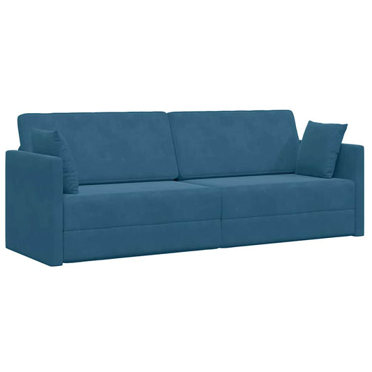Boden-Sofa-Bett Blau 213 x 76 x 77 cm Samt