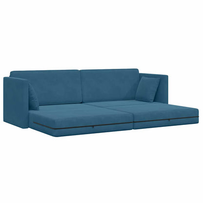 Boden-Sofa-Bett Blau 213 x 76 x 77 cm Samt