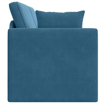 Boden-Sofa-Bett Blau 213 x 76 x 77 cm Samt