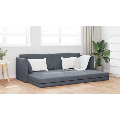 Boden-Sofa-Bett Dunkelgrau 213 x 76 x 77 cm Samt