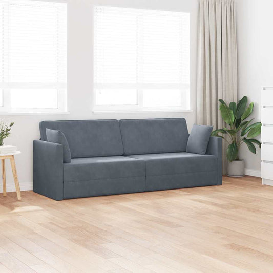 Boden-Sofa-Bett Dunkelgrau 213 x 76 x 77 cm Samt