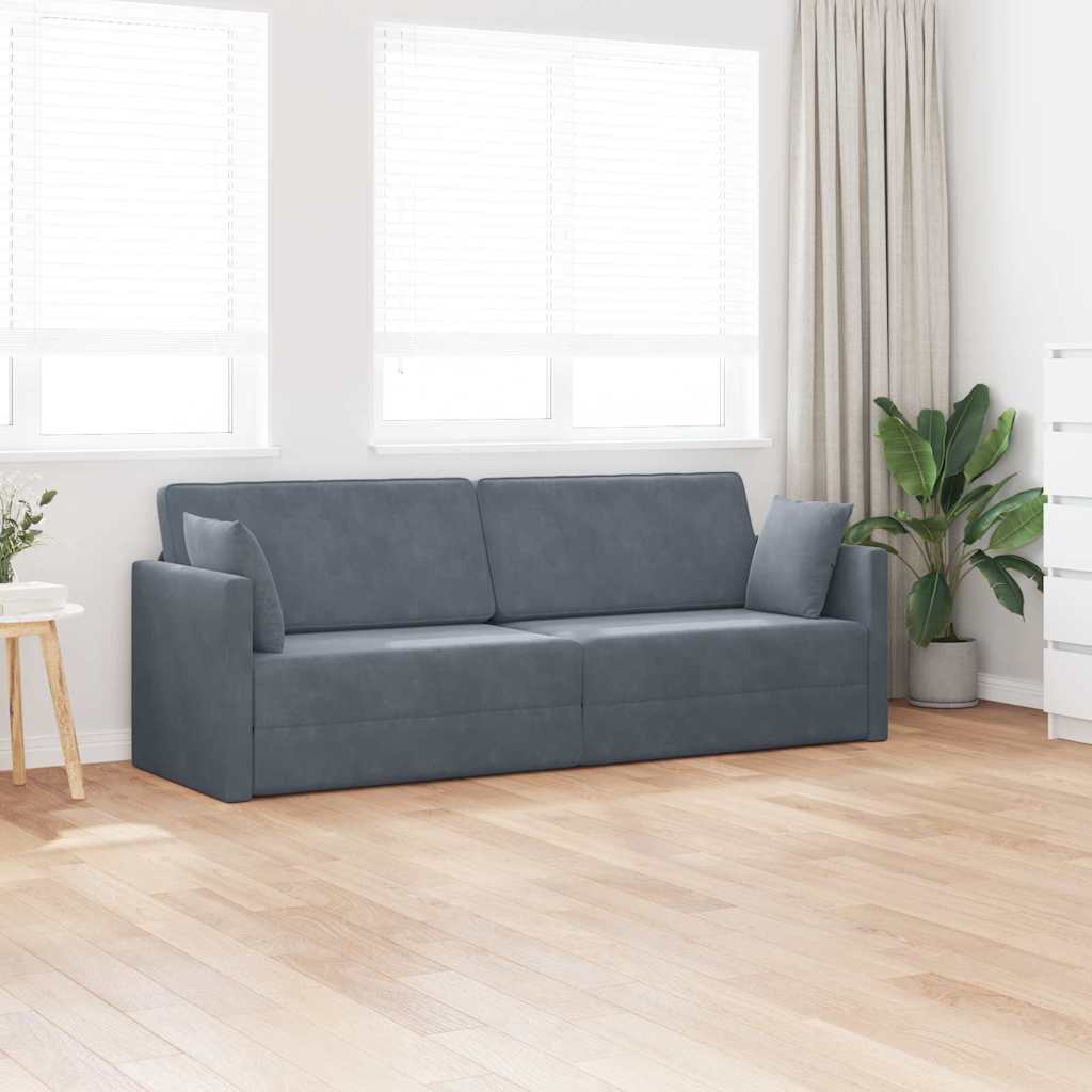 Boden-Sofa-Bett Dunkelgrau 213 x 70 x 77 cm Samt