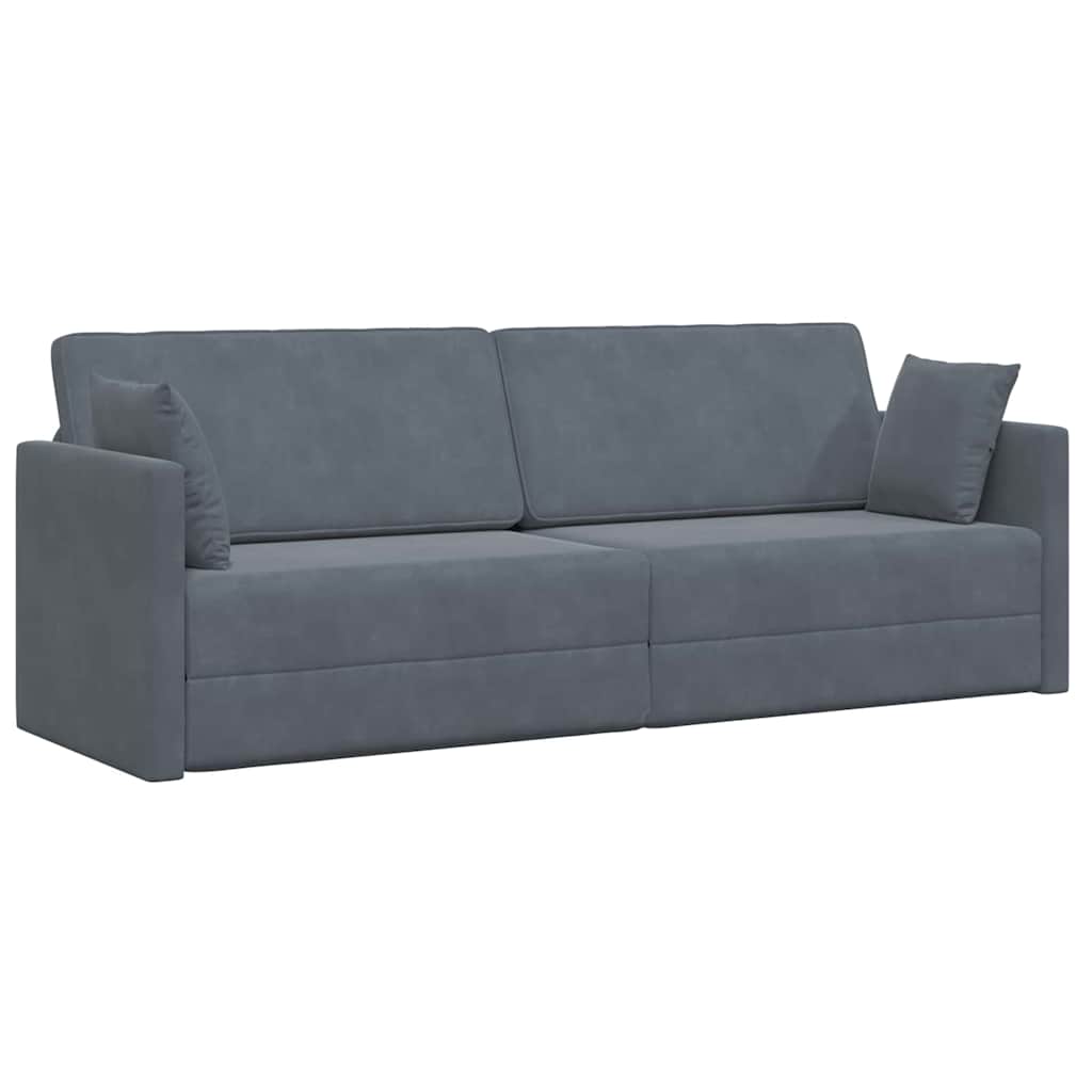 Boden-Sofa-Bett Dunkelgrau 213 x 70 x 77 cm Samt