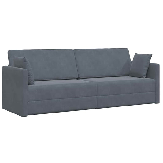 Boden-Sofa-Bett Dunkelgrau 213 x 70 x 77 cm Samt
