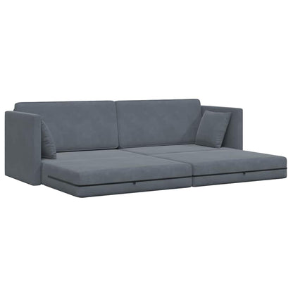 Boden-Sofa-Bett Dunkelgrau 213 x 76 x 77 cm Samt