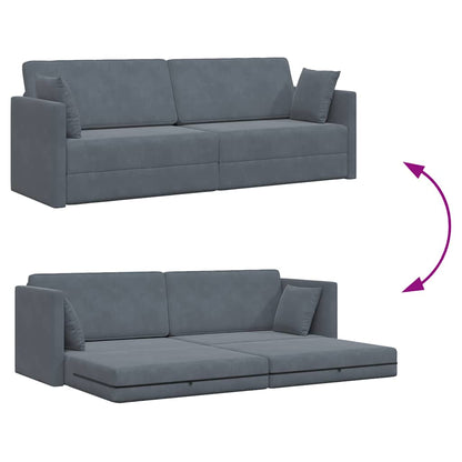 Boden-Sofa-Bett Dunkelgrau 213 x 76 x 77 cm Samt