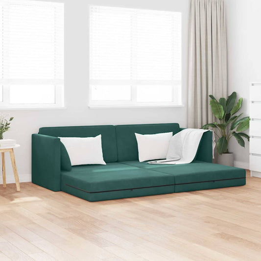 Boden-Sofa-Bett Dunkelgrün 213 x 76 x 77 cm Samt