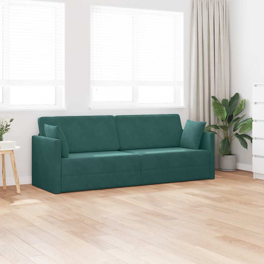 Boden-Sofa-Bett Dunkelgrün 213 x 76 x 77 cm Samt