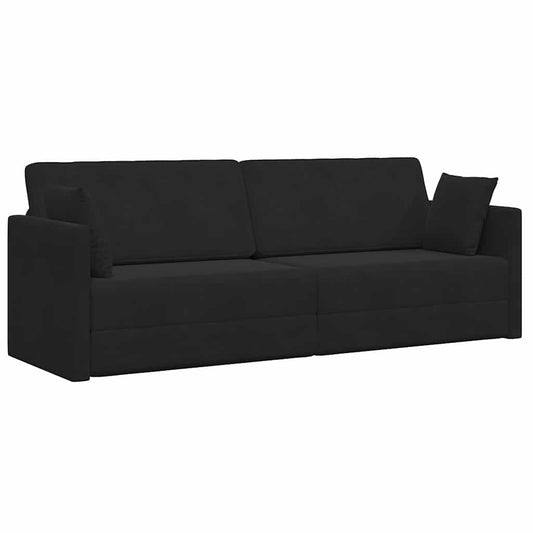 Boden-Sofa-Bett Schwarz 213 x 76 x 77 cm Samt