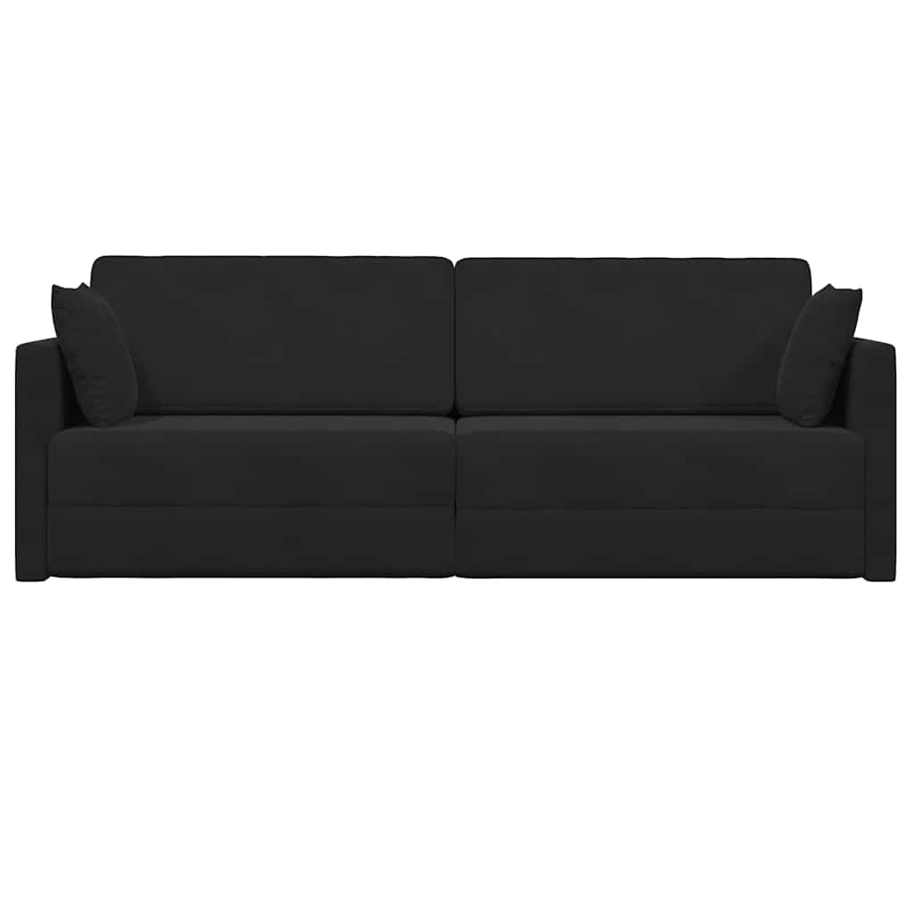 Boden-Sofa-Bett Schwarz 213 x 76 x 77 cm Samt