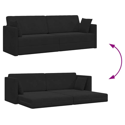 Boden-Sofa-Bett Schwarz 213 x 76 x 77 cm Samt