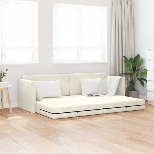 Boden-Sofa-Bett Creme 213 x 76 x 77 cm Samt