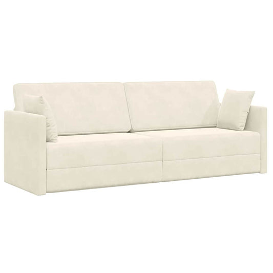 Boden-Sofa-Bett Creme 213 x 76 x 77 cm Samt