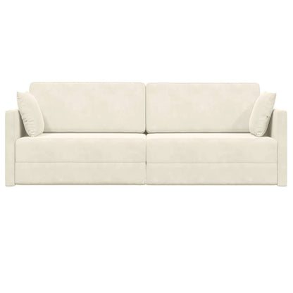 Boden-Sofa-Bett Creme 213 x 76 x 77 cm Samt