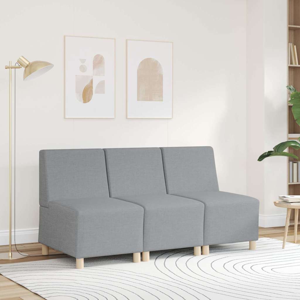 Modulares Sofa ohne Armlehnen Hellgrau 55 cm Stoff