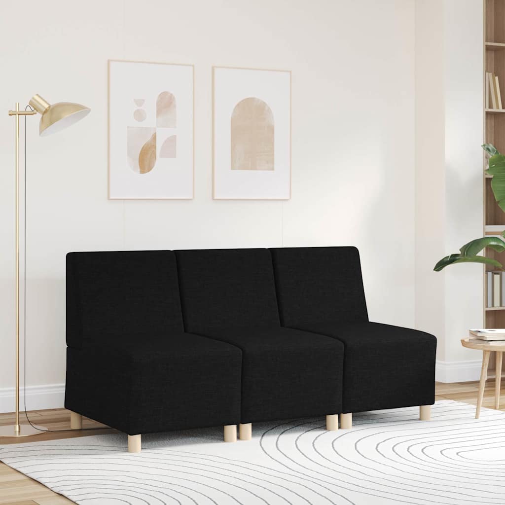 Modulares Sofa ohne Armlehnen Schwarz 55 cm Stoff