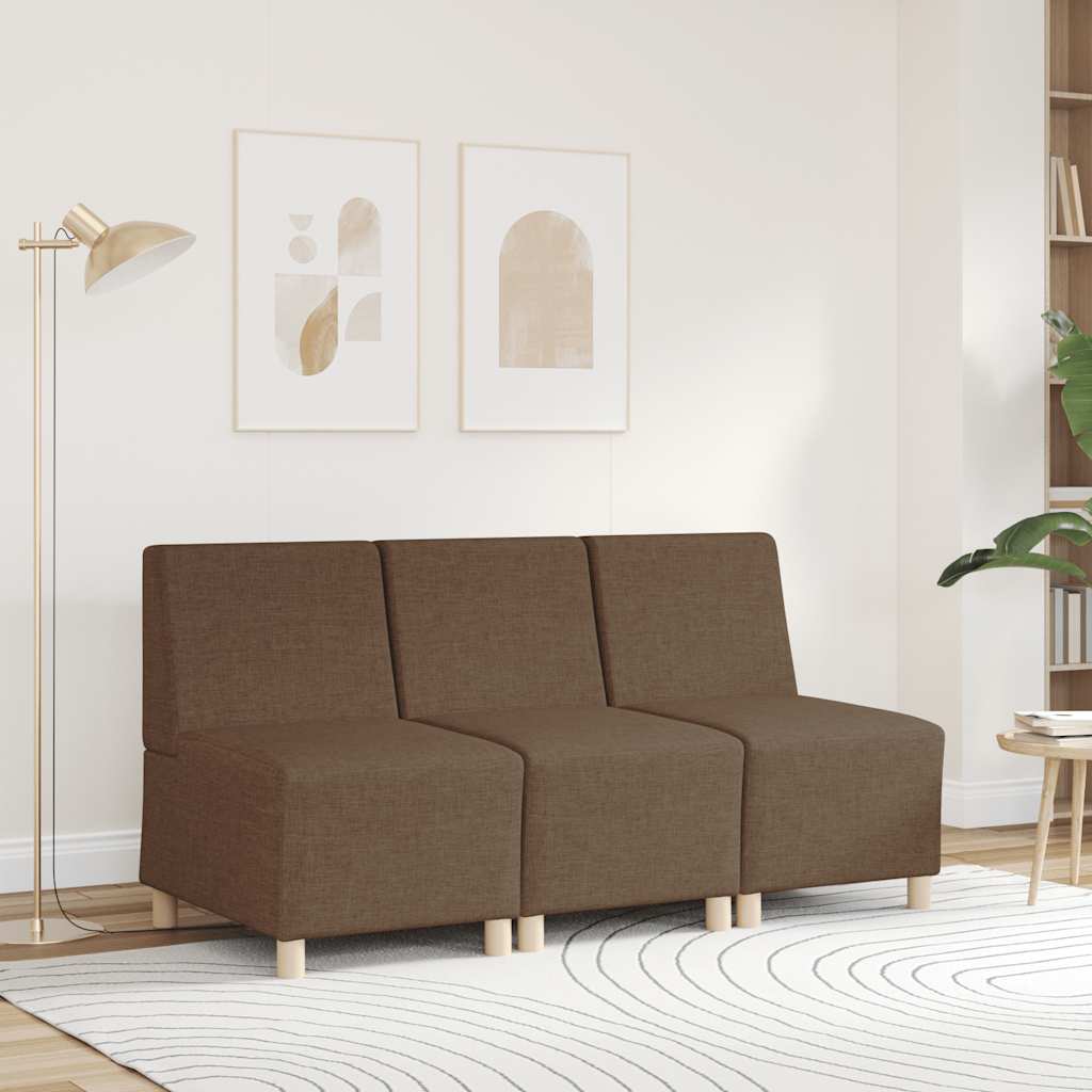 Modulares Sofa ohne Armlehnen Braun 55 cm Stoff