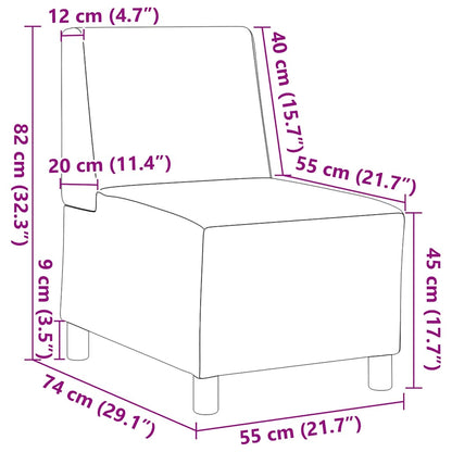 Modulares Sofa ohne Armlehnen Creme 55 cm Stoff