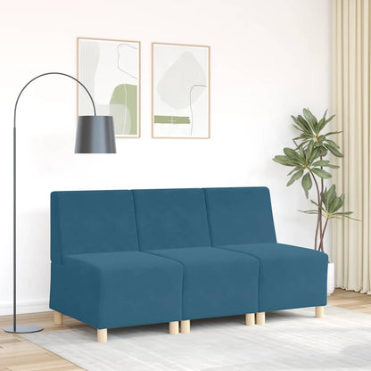 Modulares Sofa ohne Armlehnen Blau 55 cm Samt