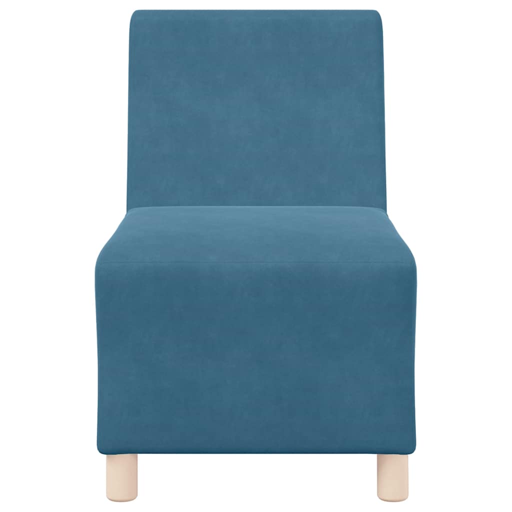 Modulares Sofa ohne Armlehnen Blau 55 cm Samt