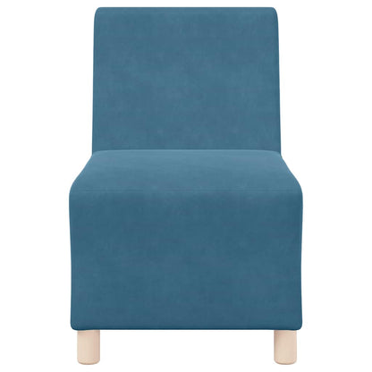 Modulares Sofa ohne Armlehnen Blau 55 cm Samt
