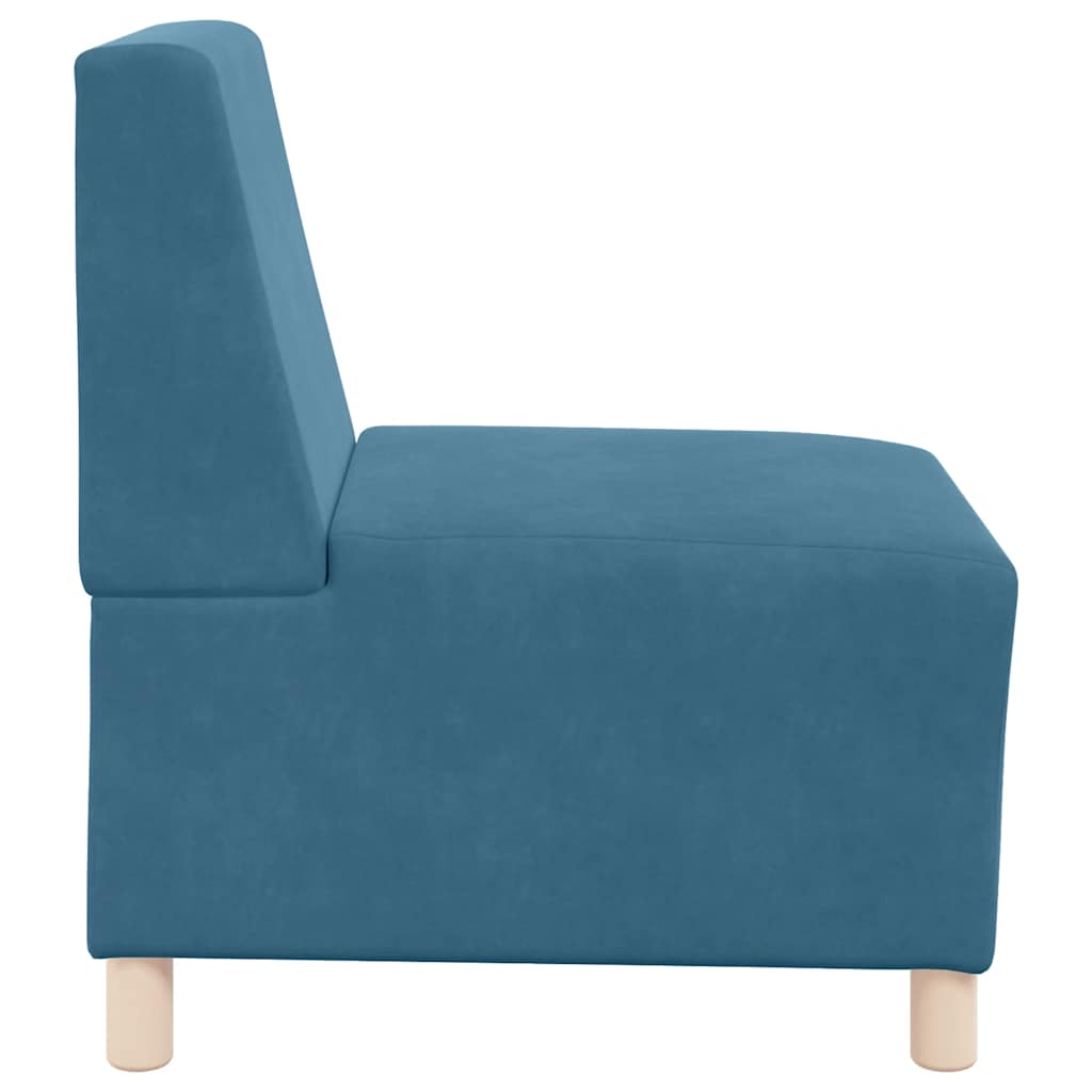 Modulares Sofa ohne Armlehnen Blau 55 cm Samt