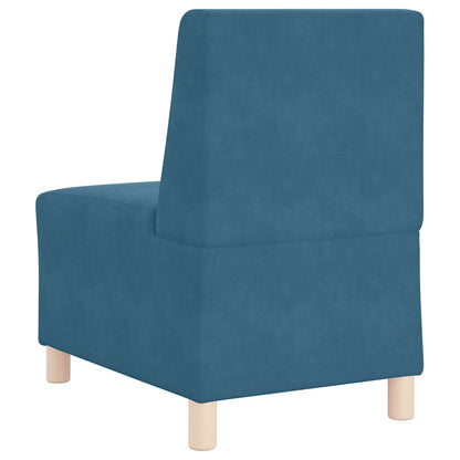 Modulares Sofa ohne Armlehnen Blau 55 cm Samt