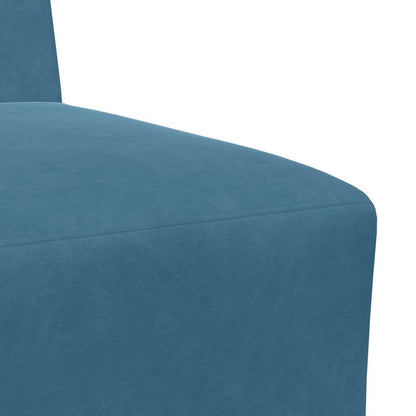 Modulares Sofa ohne Armlehnen Blau 55 cm Samt