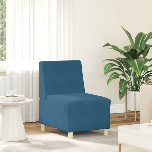 Modulares Sofa ohne Armlehnen Blau 55 cm Samt