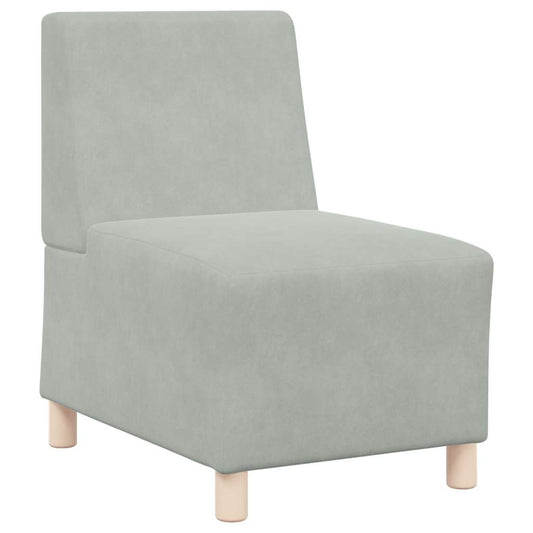 Modulares Sofa ohne Armlehnen Hellgrau 55 cm Samt