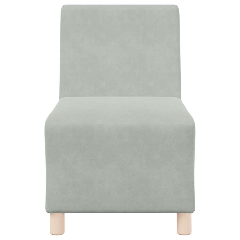 Modulares Sofa ohne Armlehnen Hellgrau 55 cm Samt