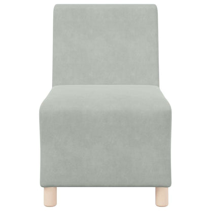 Modulares Sofa ohne Armlehnen Hellgrau 55 cm Samt