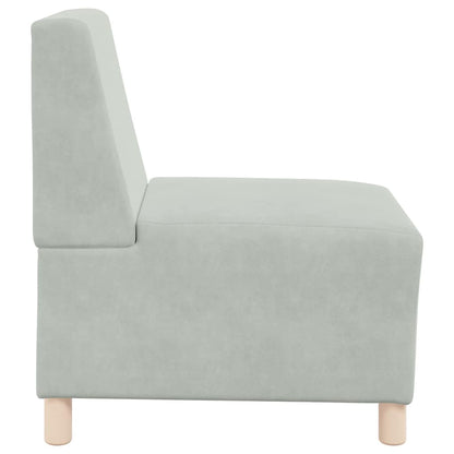 Modulares Sofa ohne Armlehnen Hellgrau 55 cm Samt