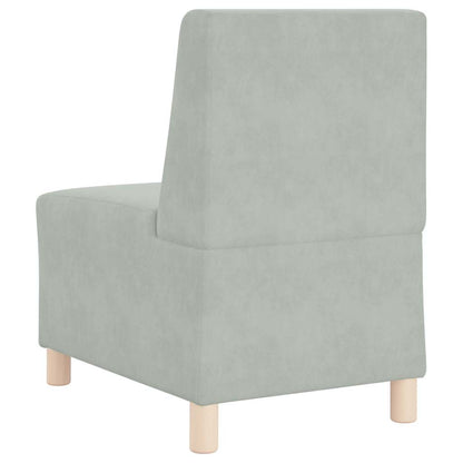 Modulares Sofa ohne Armlehnen Hellgrau 55 cm Samt