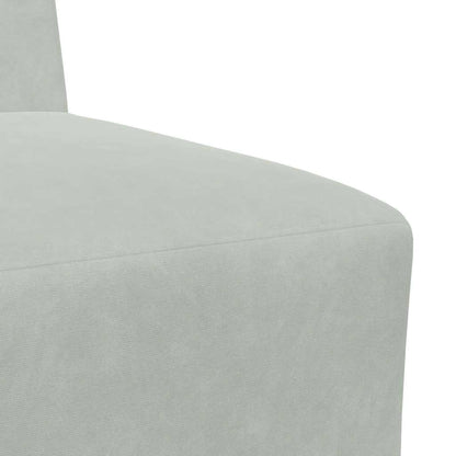 Modulares Sofa ohne Armlehnen Hellgrau 55 cm Samt