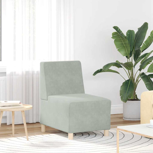 Modulares Sofa ohne Armlehnen Hellgrau 55 cm Samt