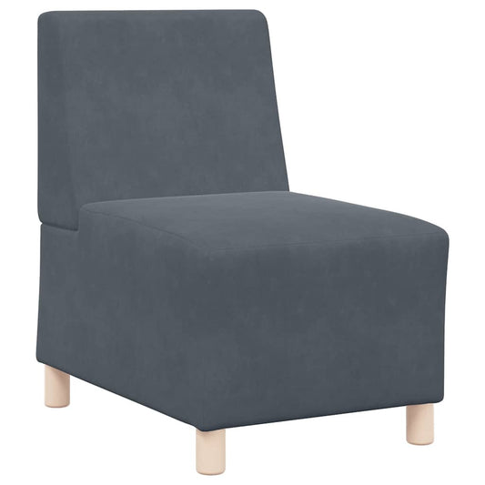 Modulares Sofa ohne Armlehnen Dunkelgrau 55 cm Samt