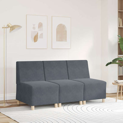 Modulares Sofa ohne Armlehnen Dunkelgrau 55 cm Samt