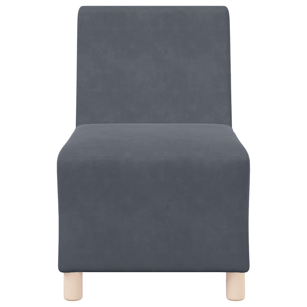 Modulares Sofa ohne Armlehnen Dunkelgrau 55 cm Samt