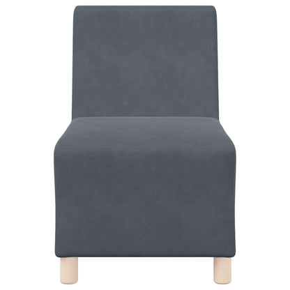 Modulares Sofa ohne Armlehnen Dunkelgrau 55 cm Samt