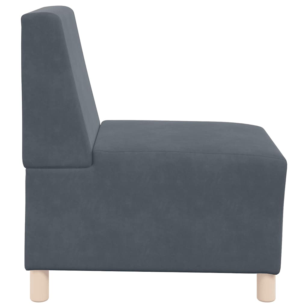 Modulares Sofa ohne Armlehnen Dunkelgrau 55 cm Samt