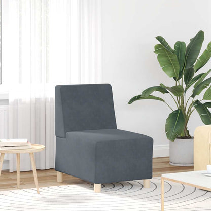 Modulares Sofa ohne Armlehnen Dunkelgrau 55 cm Samt