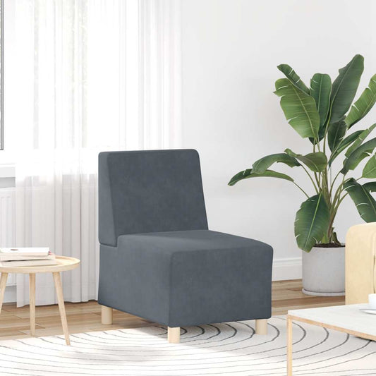 Modulares Sofa ohne Armlehnen Dunkelgrau 55 cm Samt