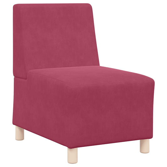 Modulares Sofa ohne Armlehnen Burgunderrot 55 cm Samt