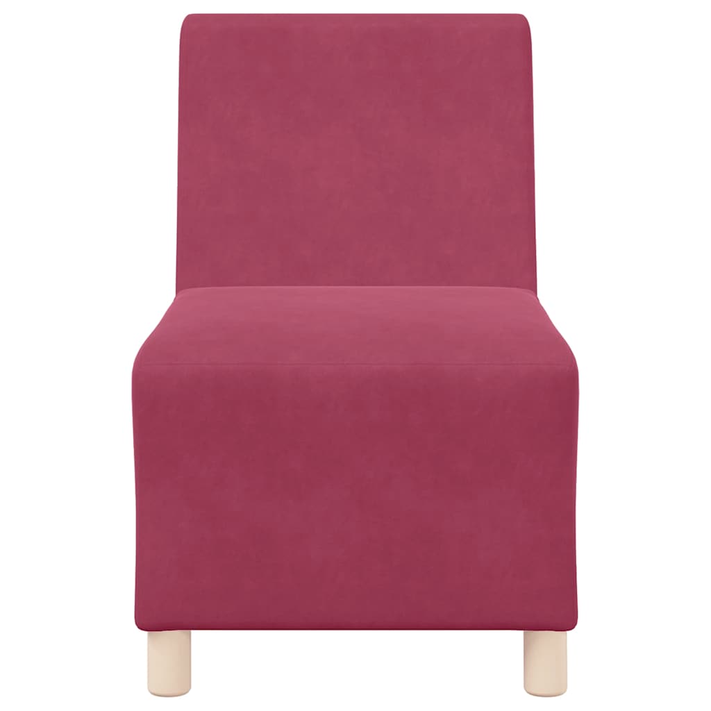 Modulares Sofa ohne Armlehnen Burgunderrot 55 cm Samt