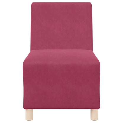 Modulares Sofa ohne Armlehnen Burgunderrot 55 cm Samt