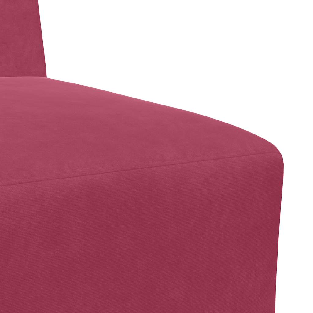 Modulares Sofa ohne Armlehnen Burgunderrot 55 cm Samt