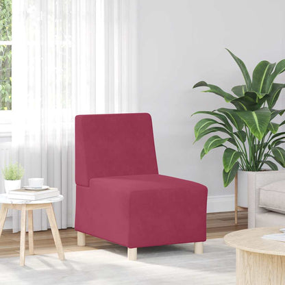Modulares Sofa ohne Armlehnen Burgunderrot 55 cm Samt